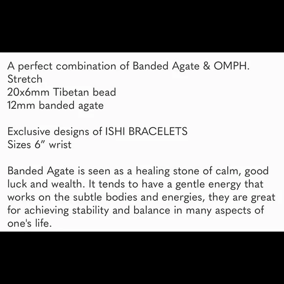 BANDED AGATE STONES NATURAL BRACELET - Picture 7 of 7